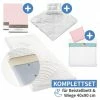 New 💯 Alvi 7-tlg. Komplett-Set für Beistellbett & Wiege 90x40 cm / Matratze + Spannbetttücher + Steppbett-Set + Bettwäsche - Bär Bruno - Rosa 🌟