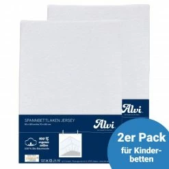 Wholesale ✔️ Alvi Spannbetttuch 2er Pack aus Bio-Baumwolle für Kinderbett 60 x 120 / 70 x 140 cm - Weiß ✨