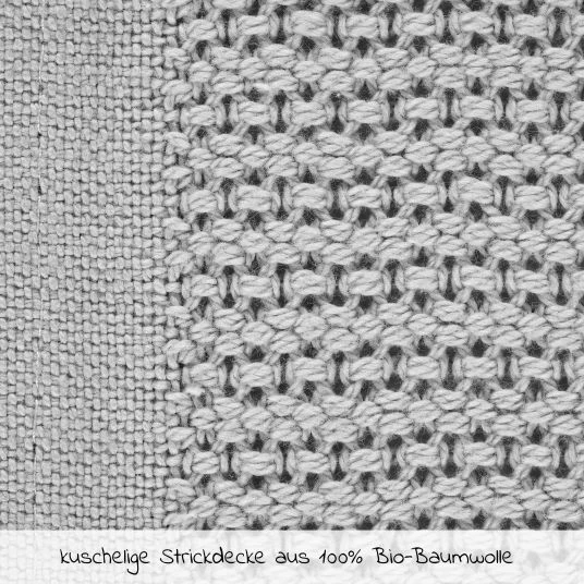 Hot Sale 🔔 Alvi Strick-Kuscheldecke Organic Cotton 75 x 100 cm - Piqué Grau 🎉 2 Hot Sale 🔔 Alvi Strick-Kuscheldecke Organic Cotton 75 x 100 cm - Piqué Grau 🎉 - Image 2