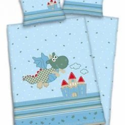 Outlet 😀 Baby Best Reversible bed linen 100 x 135 cm - Small dragon 🔔