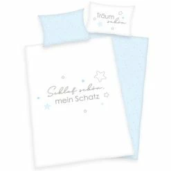 Budget π― Baby Best Wende-BettwΓ€sche - 100 x 135 cm - Kleiner Schatz - Blau β