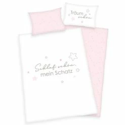 Budget β Baby Best Wende-BettwΓ€sche - 100 x 135 cm - Kleiner Schatz - Rosa π
