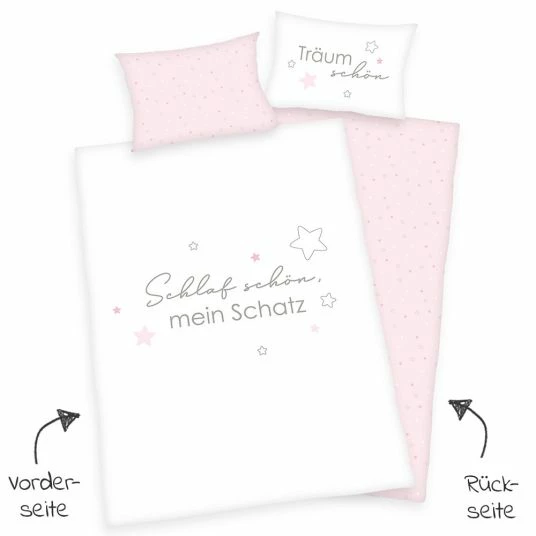 Budget ⌛ Baby Best Wende-Bettwäsche - 100 x 135 cm - Kleiner Schatz - Rosa 😉 2 Budget ⌛ Baby Best Wende-Bettwäsche - 100 x 135 cm - Kleiner Schatz - Rosa 😉 - Image 2