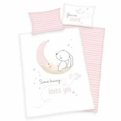 Promo 🥰 Baby Best Wende-Bettwäsche 100 x 135 cm - Little Bunny 🎉