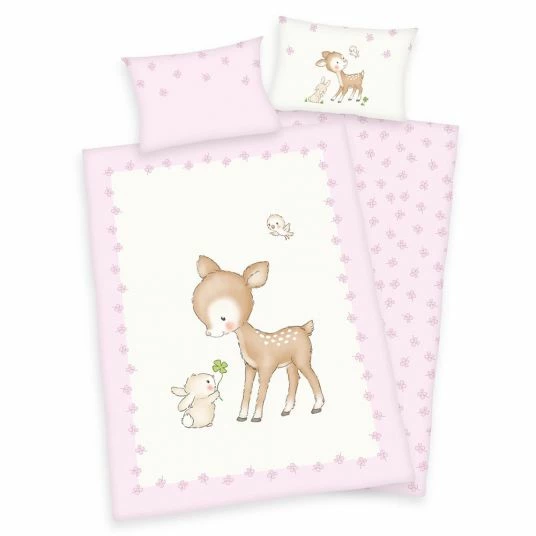 Budget 🥰 Baby Best reversible bed linen 100 x 135 cm - fawn & bunny 🌟 1 Budget 🥰 Baby Best reversible bed linen 100 x 135 cm - fawn & bunny 🌟