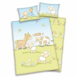 Wholesale 🛒 Baby Best reversible bed linen 100 x 135 cm - Tierkinder Bauernhof 🧨