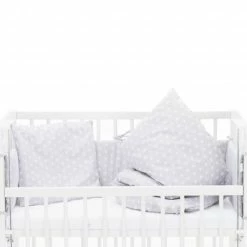 Top 10 🌟 Fillikid 4-tlg. Bettwäsche-Set für Nino Decke 80 x 80 cm, Kissen 35 x 40 cm, Matratze & Nestchen - Cube - Grey - Collection 2022 💯