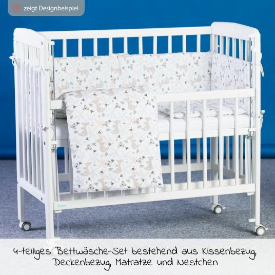 Discount 🎉 Fillikid 4-tlg. Bettwäsche-Set für Nino Decke 80 x 80 cm, Kissen 35 x 40 cm, Matratze & Nestchen - Kangaroo - Weiß - Collection 2022 👏 2 Discount 🎉 Fillikid 4-tlg. Bettwäsche-Set für Nino Decke 80 x 80 cm, Kissen 35 x 40 cm, Matratze & Nestchen - Kangaroo - Weiß - Collection 2022 👏 - Image 2
