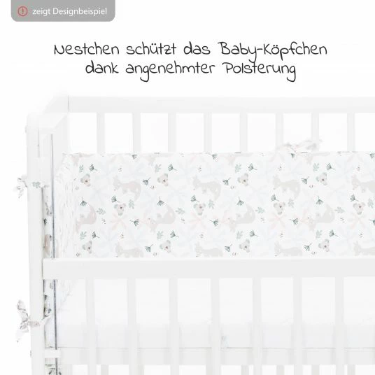Discount 🎉 Fillikid 4-tlg. Bettwäsche-Set für Nino Decke 80 x 80 cm, Kissen 35 x 40 cm, Matratze & Nestchen - Kangaroo - Weiß - Collection 2022 👏 3 Discount 🎉 Fillikid 4-tlg. Bettwäsche-Set für Nino Decke 80 x 80 cm, Kissen 35 x 40 cm, Matratze & Nestchen - Kangaroo - Weiß - Collection 2022 👏 - Image 3