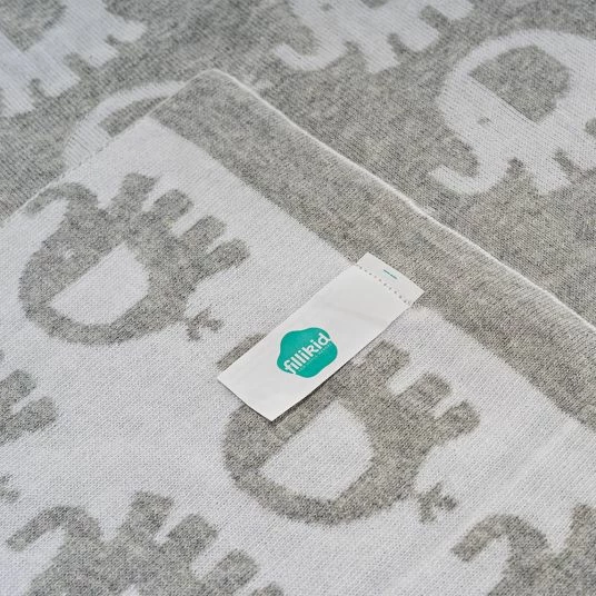 Best Pirce π Fillikid Cotton blanket 75 x 100 cm - Elephants - Grey White π 6 Best Pirce π Fillikid Cotton blanket 75 x 100 cm - Elephants - Grey White π - Image 6