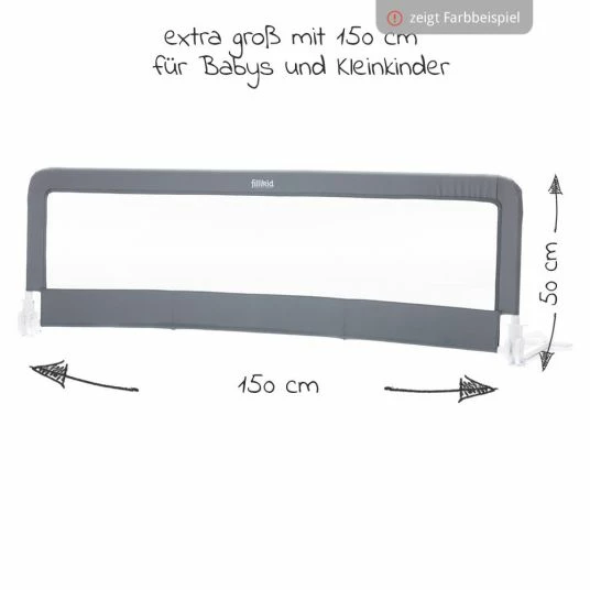 Best deal 😉 Fillikid Bettschutzgitter Emma klappbar für Standart & Boxspringbetten 150 x 50 cm - Grau - Collection 2022 ❤️ 4 Best deal 😉 Fillikid Bettschutzgitter Emma klappbar für Standart & Boxspringbetten 150 x 50 cm - Grau - Collection 2022 ❤️ - Image 4