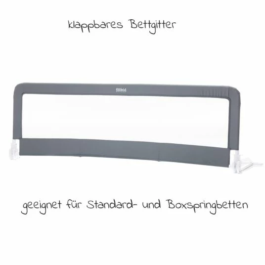 Discount ๐ Fillikid Bettgitter klappbar fรผr Standard & Boxspringbetten 150 x 50 cm - Grau ๐ 2 Discount ๐ Fillikid Bettgitter klappbar fรผr Standard & Boxspringbetten 150 x 50 cm - Grau ๐ - Image 2