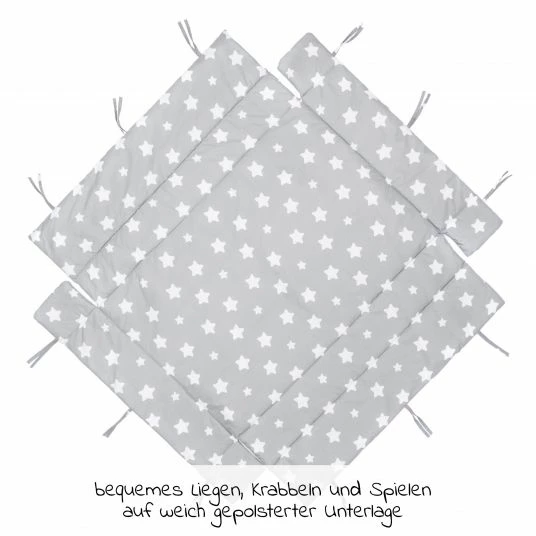 New 🤩 Fillikid Laufstalleinlage für Laufgitter mit 75 x 100 cm & 100 x 100 cm - Sterne - Grau - Collection 2022 🛒 3 New 🤩 Fillikid Laufstalleinlage für Laufgitter mit 75 x 100 cm & 100 x 100 cm - Sterne - Grau - Collection 2022 🛒 - Image 3