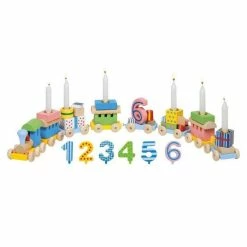 Best deal ๐ฏ Goki ๐ Birthday train with numbers + 6 candlesticks ๐