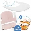 Brand new 😀 Hauck 5-tlg. Essbrett-Set für Alpha Plus - Click Tray + Sitzkissen + GRATIS 2x Silikon-Teller - White Muslin Rose ❤️