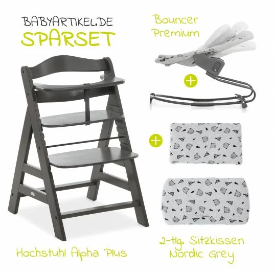 Brand new π Hauck Alpha Charcoal Select Newborn Set - 4-tlg. Hochstuhl + Aufsatz & Wippe Premium (verstellbar) Nordic Grey + Sitzpolster π 2 Brand new π Hauck Alpha Charcoal Select Newborn Set - 4-tlg. Hochstuhl + Aufsatz & Wippe Premium (verstellbar) Nordic Grey + Sitzpolster π - Image 2