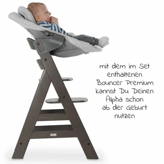 Brand new π Hauck Alpha Charcoal Select Newborn Set - 4-tlg. Hochstuhl + Aufsatz & Wippe Premium (verstellbar) Nordic Grey + Sitzpolster π 5 Brand new π Hauck Alpha Charcoal Select Newborn Set - 4-tlg. Hochstuhl + Aufsatz & Wippe Premium (verstellbar) Nordic Grey + Sitzpolster π - Image 5
