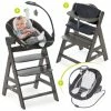 Coupon 👏 Hauck Alpha Charcoal Selectline Newborn Set Deluxe - 4-tlg. Hochstuhl + 2in1 Neugeborenenaufsatz (verstellbar) + Sitzpolster 🛒