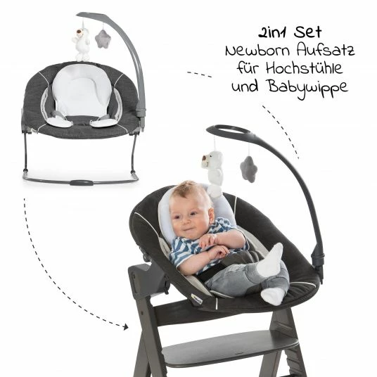 Coupon 👏 Hauck Alpha Charcoal Selectline Newborn Set Deluxe - 4-tlg. Hochstuhl + 2in1 Neugeborenenaufsatz (verstellbar) + Sitzpolster 🛒 3 Coupon 👏 Hauck Alpha Charcoal Selectline Newborn Set Deluxe - 4-tlg. Hochstuhl + 2in1 Neugeborenenaufsatz (verstellbar) + Sitzpolster 🛒 - Image 3