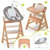 Discount ⌛ Hauck Alpha Move Natur Newborn Set - 5-tlg. Hochstuhl + Aufsatz & Wippe Deluxe, Essbrett, Sitzkissen - Sand ✔️