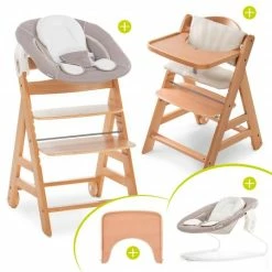 Cheapest ๐ Hauck Alpha Move Natur Newborn Set - 5-tlg. Hochstuhl + Aufsatz & Wippe, Essbrett, Sitzkissen - Stretch Beige ๐