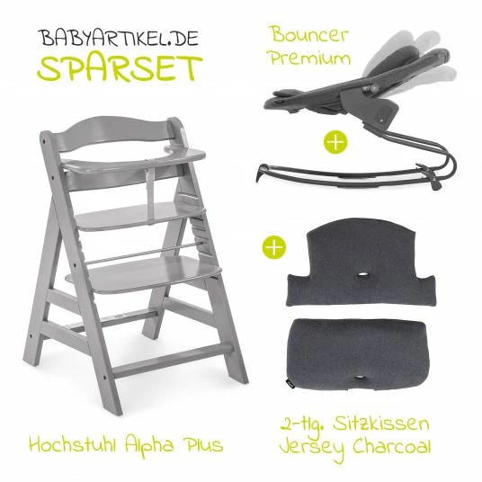 Coupon ๐ฏ Hauck Alpha Plus Grau Newborn Set - 4-tlg. Hochstuhl + Aufsatz & Wippe Premium Jersey Charcoal + Sitzpolster ๐งจ 2 Coupon ๐ฏ Hauck Alpha Plus Grau Newborn Set - 4-tlg. Hochstuhl + Aufsatz & Wippe Premium Jersey Charcoal + Sitzpolster ๐งจ - Image 2