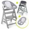 Cheapest 😉 Hauck Alpha Plus Grey Newborn Set - 4-piece high chair + newborn insert & rocker stretch grey + seat cushion 💯