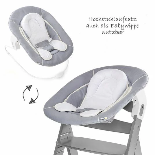 Cheapest 😉 Hauck Alpha Plus Grey Newborn Set - 4-piece high chair + newborn insert & rocker stretch grey + seat cushion 💯 3 Cheapest 😉 Hauck Alpha Plus Grey Newborn Set - 4-piece high chair + newborn insert & rocker stretch grey + seat cushion 💯 - Image 3