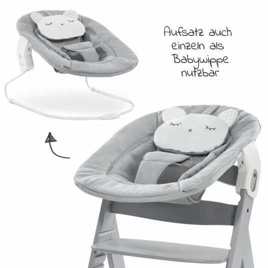 Best Sale 🎉 Hauck Alpha Plus Grey Newborn Set Pastell Bear - 4-tlg. Hochstuhl + Neugeborenenaufsatz + Sitzkissen Grau 🌟 4 Best Sale 🎉 Hauck Alpha Plus Grey Newborn Set Pastell Bear - 4-tlg. Hochstuhl + Neugeborenenaufsatz + Sitzkissen Grau 🌟 - Image 4