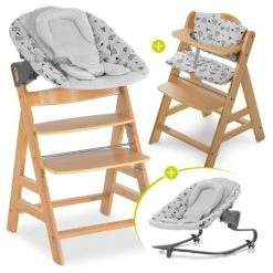 Best reviews of ✔️ Hauck Alpha Plus Natur Newborn Set - 4-tlg. Hochstuhl + Aufsatz & Wippe Premium Nordic Grey + Sitzpolster 🥰