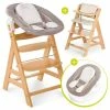 Cheapest 🎉 Hauck Alpha Plus Natur Newborn Set - 4-piece high chair + newborn insert & bouncer stretch beige + seat cushion 🎉
