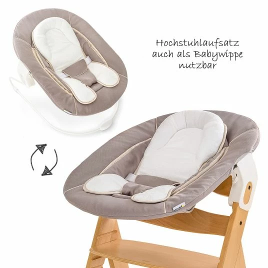 Cheapest 🎉 Hauck Alpha Plus Natur Newborn Set - 4-piece high chair + newborn insert & bouncer stretch beige + seat cushion 🎉 3 Cheapest 🎉 Hauck Alpha Plus Natur Newborn Set - 4-piece high chair + newborn insert & bouncer stretch beige + seat cushion 🎉 - Image 3