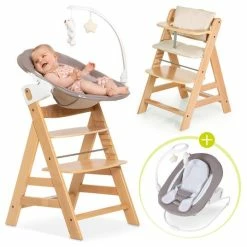 Cheap ๐ Hauck Alpha Plus Natur Newborn Set Deluxe - 4-tlg. Hochstuhl + 2in1 Neugeboreneneinsatz (verstellbar) + Sitzpolster ๐