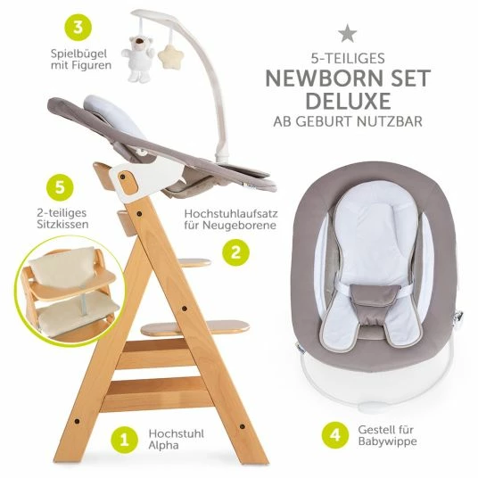 Cheap π Hauck Alpha Plus Natur Newborn Set Deluxe - 4-tlg. Hochstuhl + 2in1 Neugeboreneneinsatz (verstellbar) + Sitzpolster π 2 Cheap π Hauck Alpha Plus Natur Newborn Set Deluxe - 4-tlg. Hochstuhl + 2in1 Neugeboreneneinsatz (verstellbar) + Sitzpolster π - Image 2