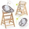 Flash Sale 🥰 Hauck Alpha Plus Natur Newborn Set Deluxe - 4-tlg. Hochstuhl + Neugeborenenaufsatz (Rückenlehne verstellbar) + Sitzkissen 🌟