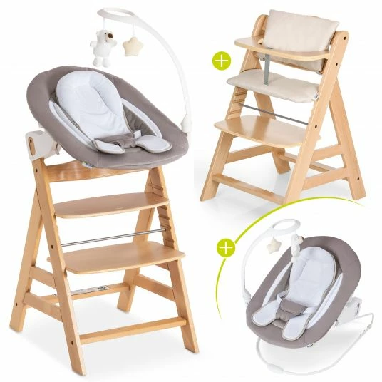 Flash Sale 🥰 Hauck Alpha Plus Natur Newborn Set Deluxe - 4-tlg. Hochstuhl + Neugeborenenaufsatz (Rückenlehne verstellbar) + Sitzkissen 🌟 1 Flash Sale 🥰 Hauck Alpha Plus Natur Newborn Set Deluxe - 4-tlg. Hochstuhl + Neugeborenenaufsatz (Rückenlehne verstellbar) + Sitzkissen 🌟