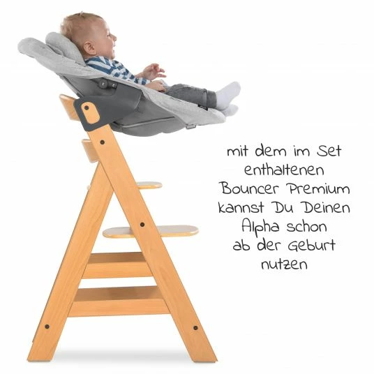 Brand new β€οΈ Hauck Alpha Plus Natur XL Newborn Set - Hochstuhl + 2n1 Aufsatz + Alpha Tray Essbrett + Sitzauflage - Nordic Grey π 5 Brand new β€οΈ Hauck Alpha Plus Natur XL Newborn Set - Hochstuhl + 2n1 Aufsatz + Alpha Tray Essbrett + Sitzauflage - Nordic Grey π - Image 5