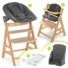 Cheapest ❤️ Hauck Alpha Plus Natur XXL Newborn Set - Hochstuhl + 2n1 Aufsatz + Alpha Tray Essbrett + Zubehör - Jersey Charcoal 🧨