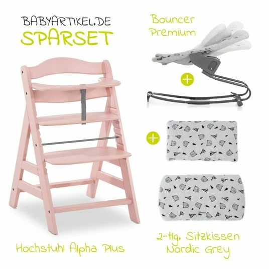 Hot Sale ๐ Hauck Alpha Plus Rose Newborn Set - 4-tlg. Hochstuhl + Aufsatz & Wippe Premium (verstellbar) Nordic Grey + Sitzpolster ๐ 2 Hot Sale ๐ Hauck Alpha Plus Rose Newborn Set - 4-tlg. Hochstuhl + Aufsatz & Wippe Premium (verstellbar) Nordic Grey + Sitzpolster ๐ - Image 2