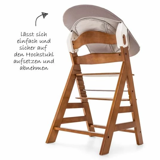Outlet ๐ Hauck Alpha Plus Walnut Newborn Set - 3-piece high chair + newborn insert & rocker stretch beige ๐ 4 Outlet ๐ Hauck Alpha Plus Walnut Newborn Set - 3-piece high chair + newborn insert & rocker stretch beige ๐ - Image 4