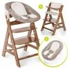 Best deal 👏 Hauck Alpha Plus Walnut Newborn Set - 4-piece high chair + newborn insert & rocker stretch beige + seat cushion ⭐