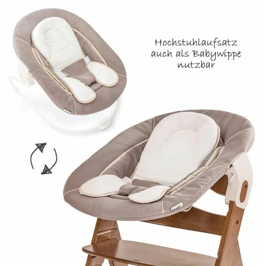 Best deal 👏 Hauck Alpha Plus Walnut Newborn Set - 4-piece high chair + newborn insert & rocker stretch beige + seat cushion ⭐ 3 Best deal 👏 Hauck Alpha Plus Walnut Newborn Set - 4-piece high chair + newborn insert & rocker stretch beige + seat cushion ⭐ - Image 3