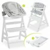 Deals ❤️ Hauck Alpha Plus Weiss XL Newborn Set - Hochstuhl + 2n1 Aufsatz + Alpha Tray Essbrett + Sitzauflage - Nordic Grey 🔥