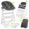 Budget 👏 Hauck Alpha Plus Weiss XXL Newborn Set - Hochstuhl + 2n1 Aufsatz + Alpha Tray Essbrett + Zubehör - Jersey Charcoal 🧨