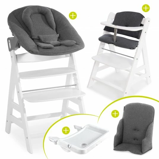 Budget 👏 Hauck Alpha Plus Weiss XXL Newborn Set - Hochstuhl + 2n1 Aufsatz + Alpha Tray Essbrett + Zubehör - Jersey Charcoal 🧨 1 Budget 👏 Hauck Alpha Plus Weiss XXL Newborn Set - Hochstuhl + 2n1 Aufsatz + Alpha Tray Essbrett + Zubehör - Jersey Charcoal 🧨