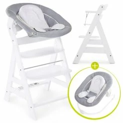 Best reviews of βοΈ Hauck Alpha Plus White Newborn Set - 3-piece high chair + newborn insert & bouncer Stretch Grey π