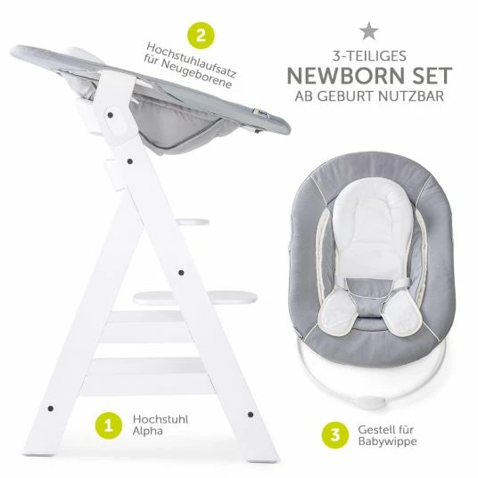 Best reviews of ✔️ Hauck Alpha Plus White Newborn Set - 3-piece high chair + newborn insert & bouncer Stretch Grey 👍 2 Best reviews of ✔️ Hauck Alpha Plus White Newborn Set - 3-piece high chair + newborn insert & bouncer Stretch Grey 👍 - Image 2