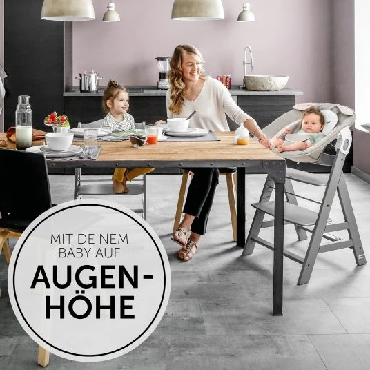 Promo ✔️ Hauck Alpha Plus White Newborn Set Pastell Bear - 4-tlg. Hochstuhl + Neugeborenenaufsatz + Sitzkissen Grey ⭐ 2 Promo ✔️ Hauck Alpha Plus White Newborn Set Pastell Bear - 4-tlg. Hochstuhl + Neugeborenenaufsatz + Sitzkissen Grey ⭐ - Image 2