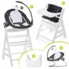Deals ❤️ Hauck Beta Plus White Newborn Set - 5-tlg. Hochstuhl + Aufsatz & Wippe Deluxe, Essbrett, Sitzkissen - Melange Grey 👏