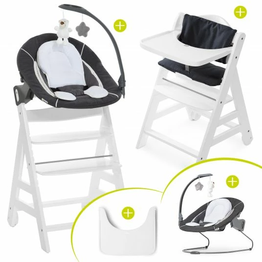 Deals ❤️ Hauck Beta Plus White Newborn Set - 5-tlg. Hochstuhl + Aufsatz & Wippe Deluxe, Essbrett, Sitzkissen - Melange Grey 👏 1 Deals ❤️ Hauck Beta Plus White Newborn Set - 5-tlg. Hochstuhl + Aufsatz & Wippe Deluxe, Essbrett, Sitzkissen - Melange Grey 👏